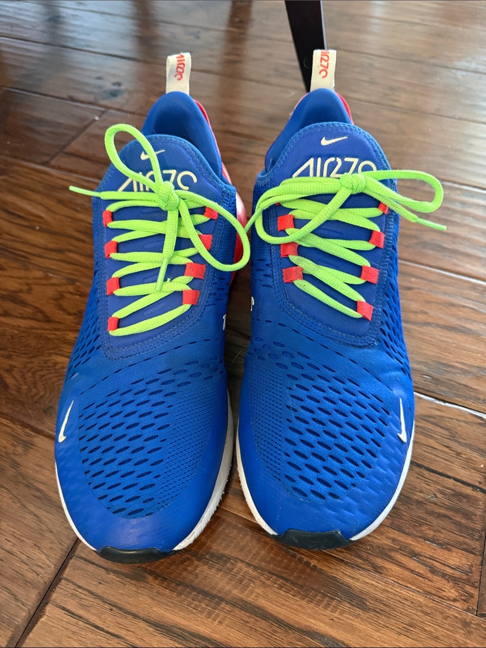 Nike Men’s Blue Sneakers with Neon Green Laces